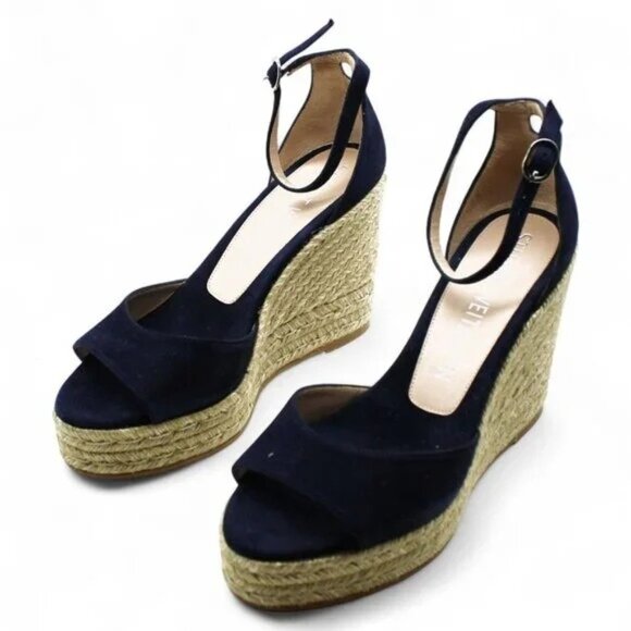 Stuart Weitzman Women S Nudistcurve Platform Wedge Espadrille Sandals - Picture 3 of 6